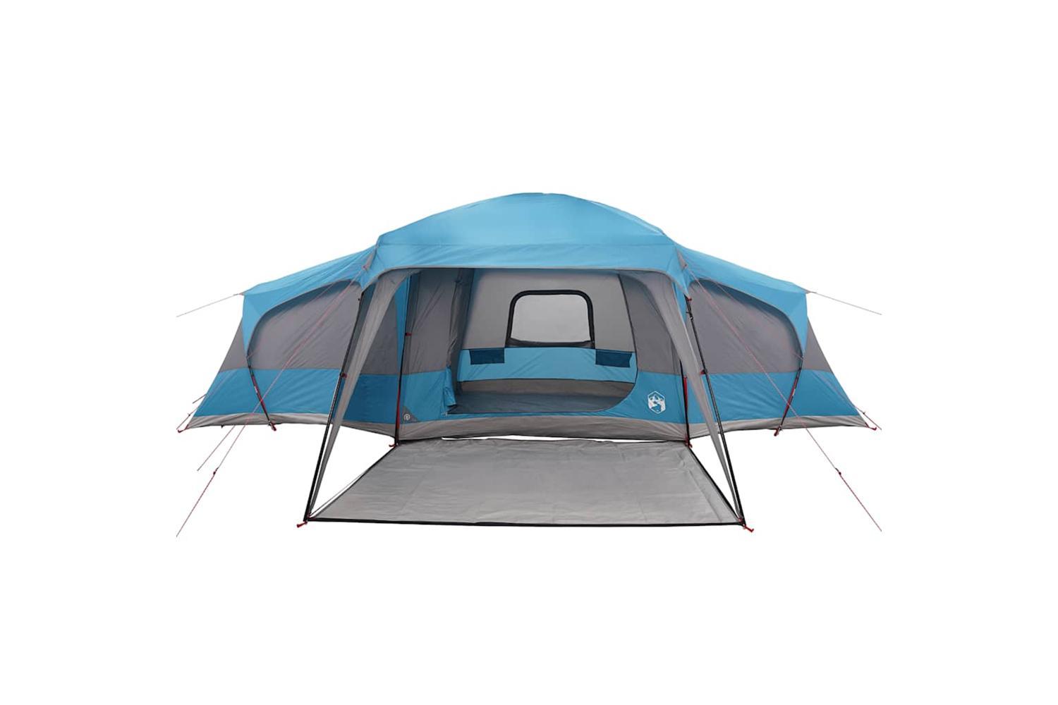 Vidaxl Family Tent With Porch Dome 9-person Blue Waterproof-5