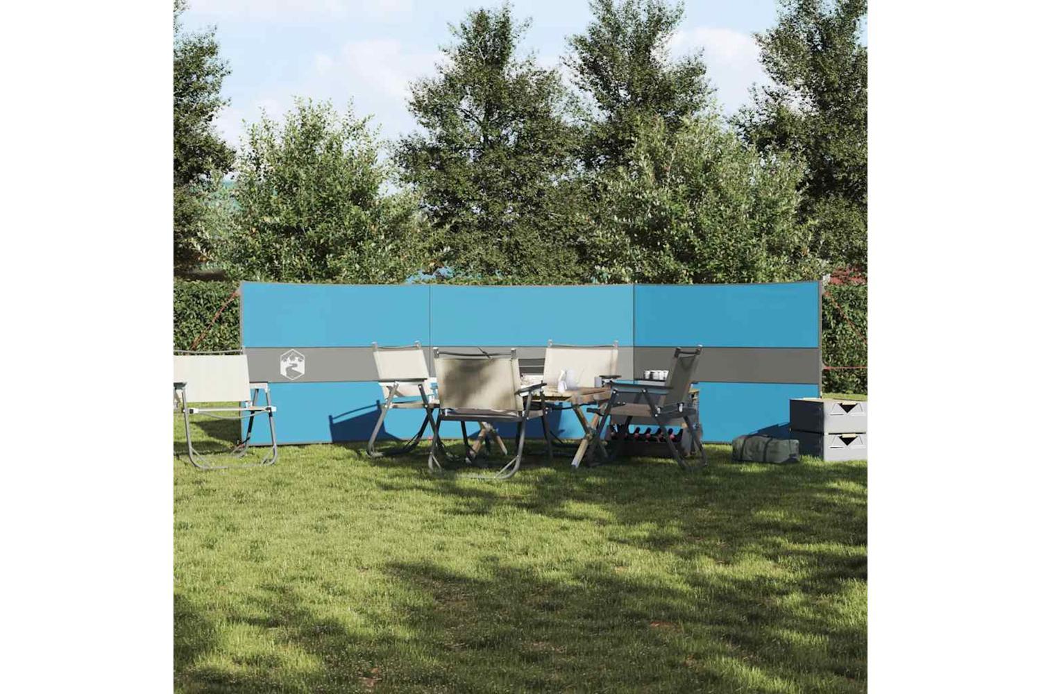 Vidaxl Camping Windbreak Blue 490x123 Cm Waterproof-3