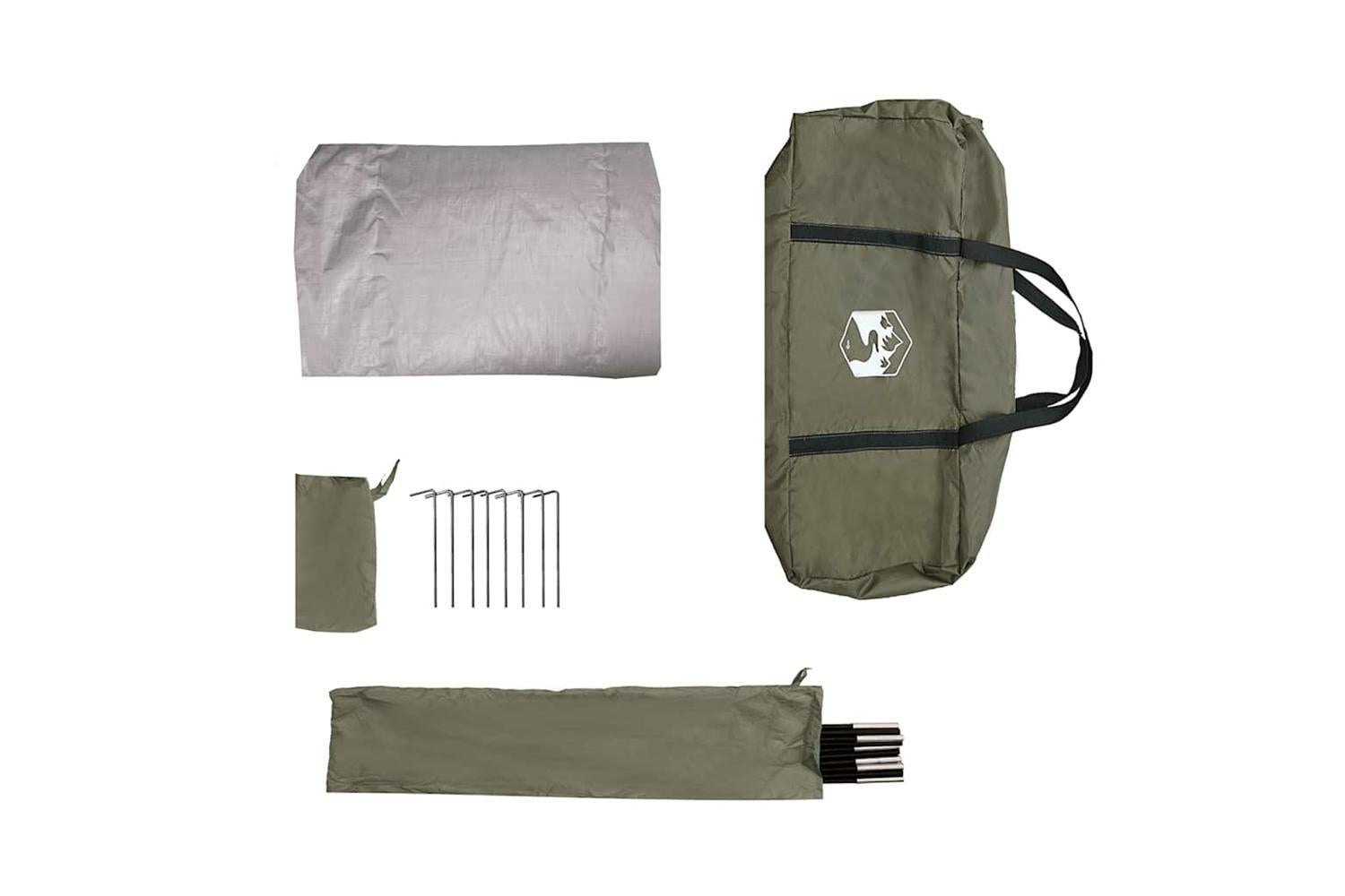 Vidaxl Car Tent 2-person Olive Green Waterproof-10