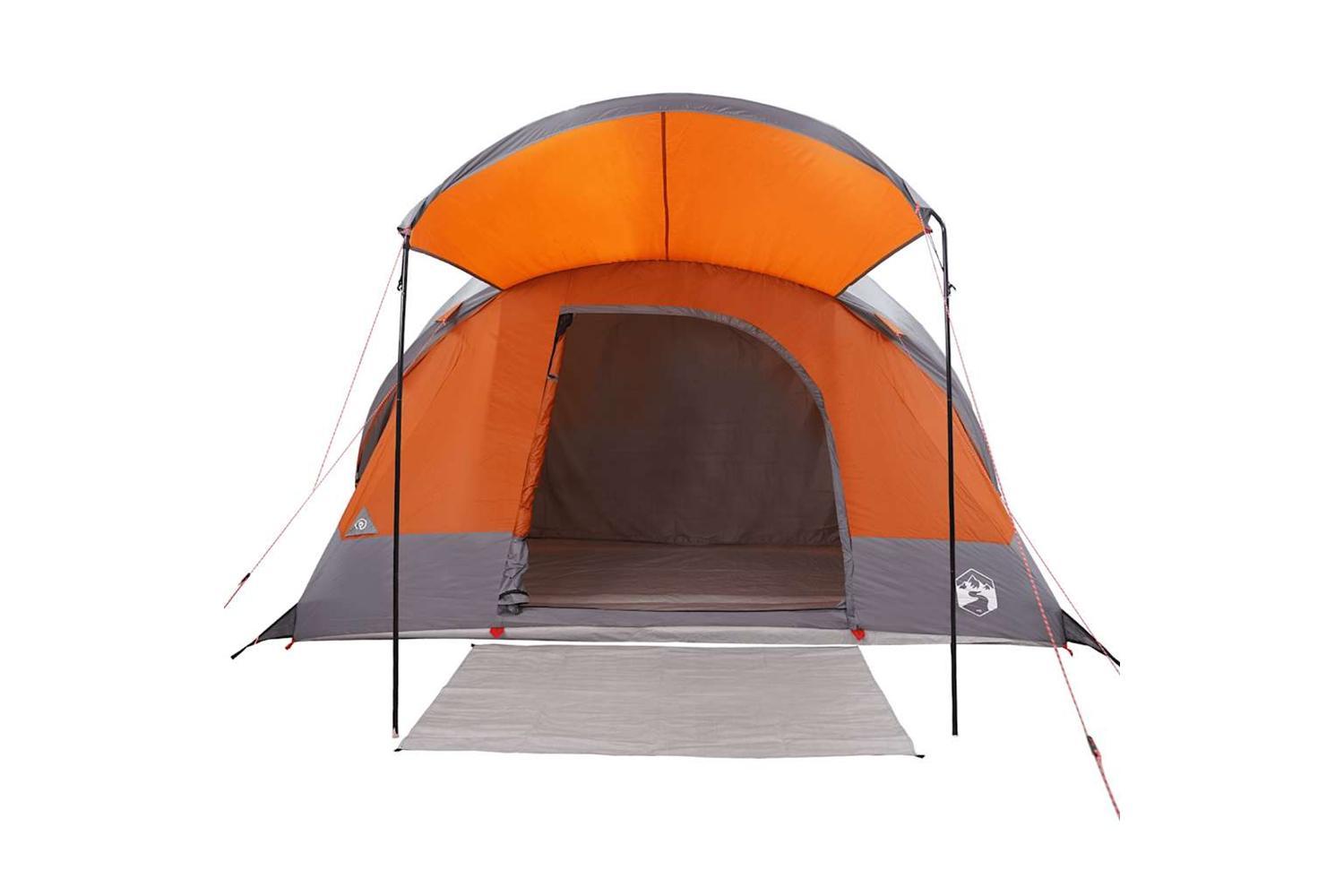 Vidaxl Family Tent Tunnel 8-person Grey And Orange Waterproof-5