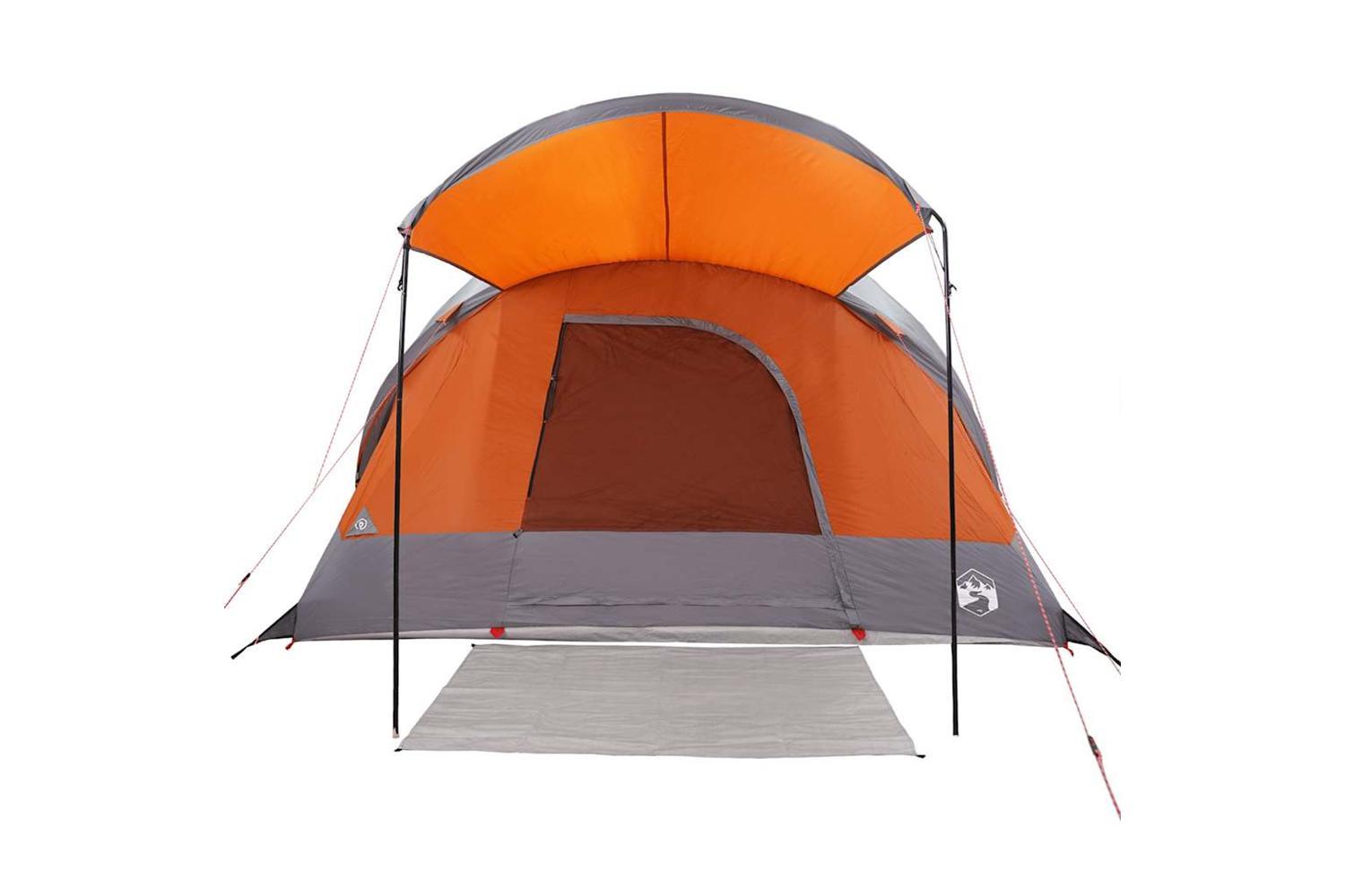 Vidaxl Family Tent Tunnel 8-person Grey And Orange Waterproof-6