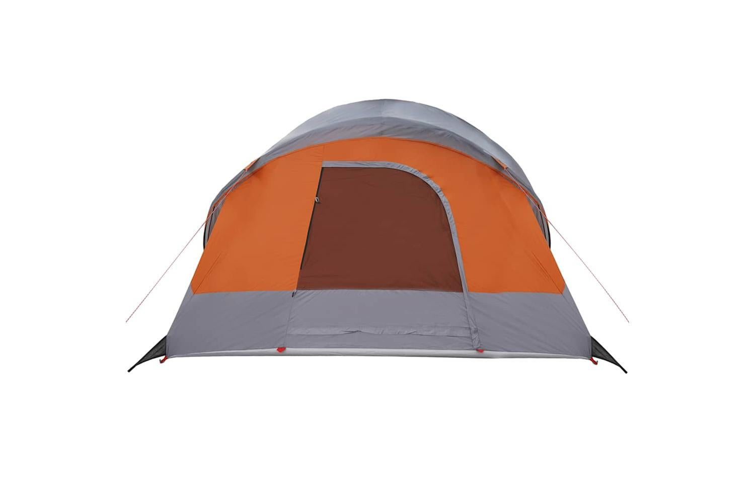 Vidaxl Family Tent Tunnel 8-person Grey And Orange Waterproof-8
