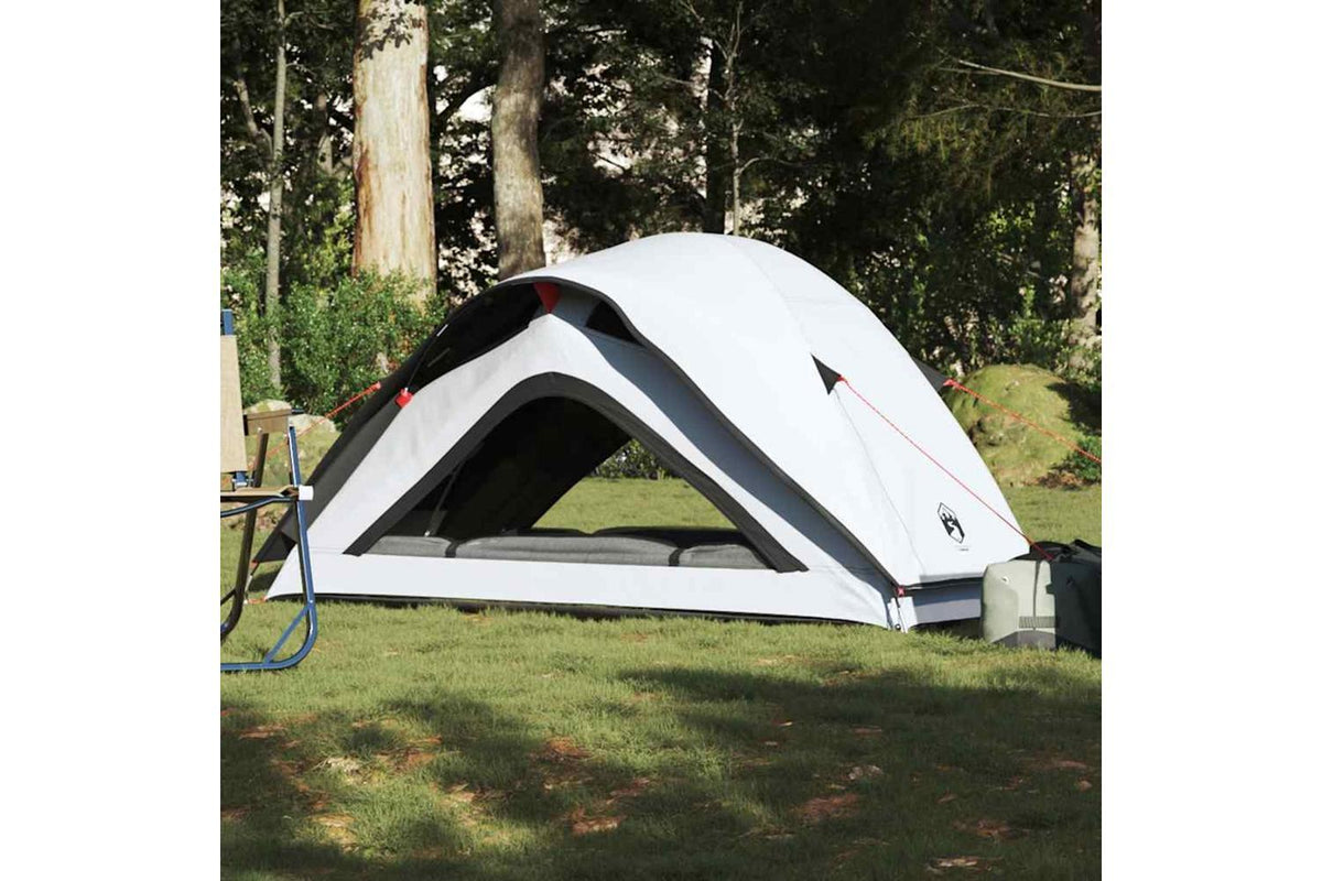 Vidaxl Camping Tent 1-person White Blackout Fabric Waterproof-4