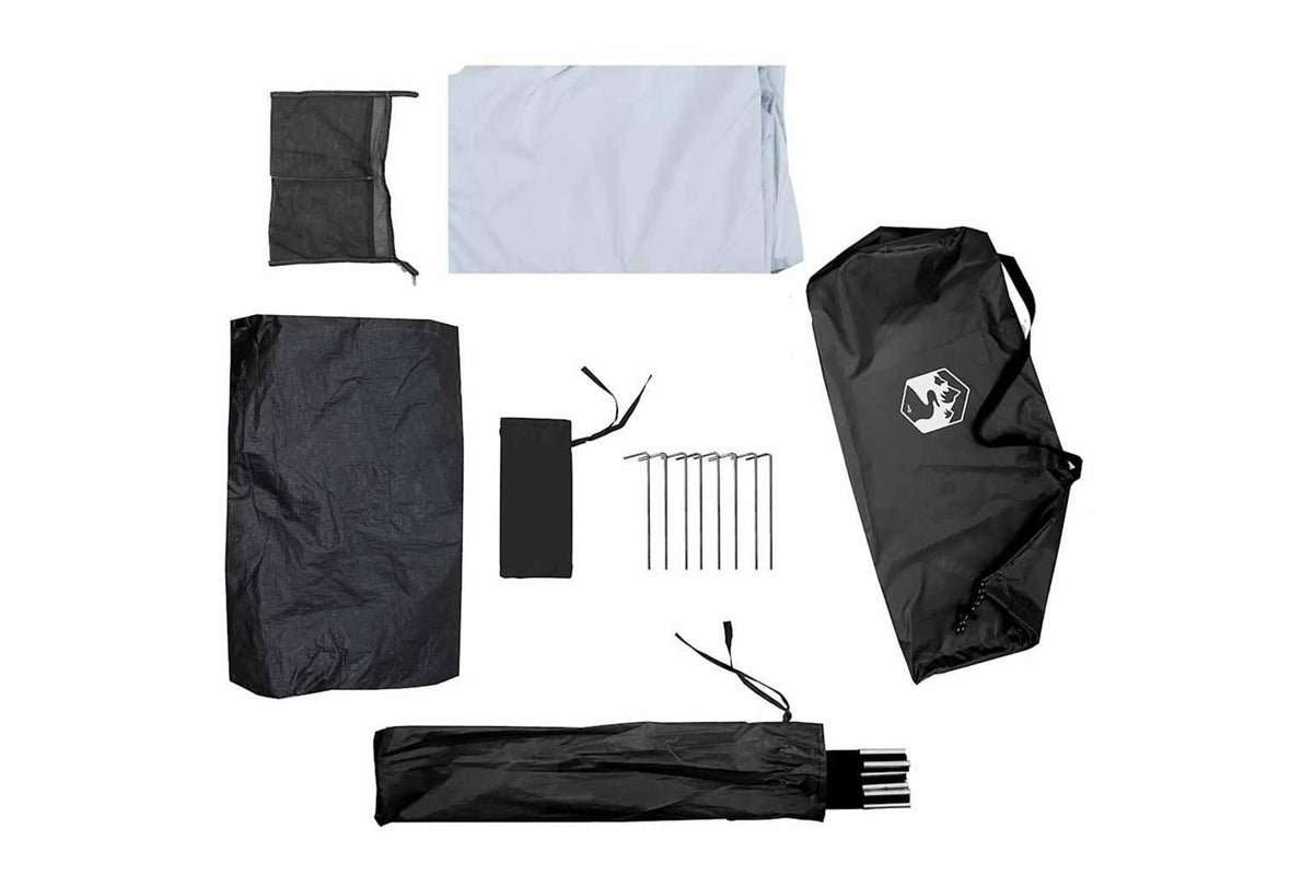 Vidaxl Camping Tent 1-person White Blackout Fabric Waterproof-9