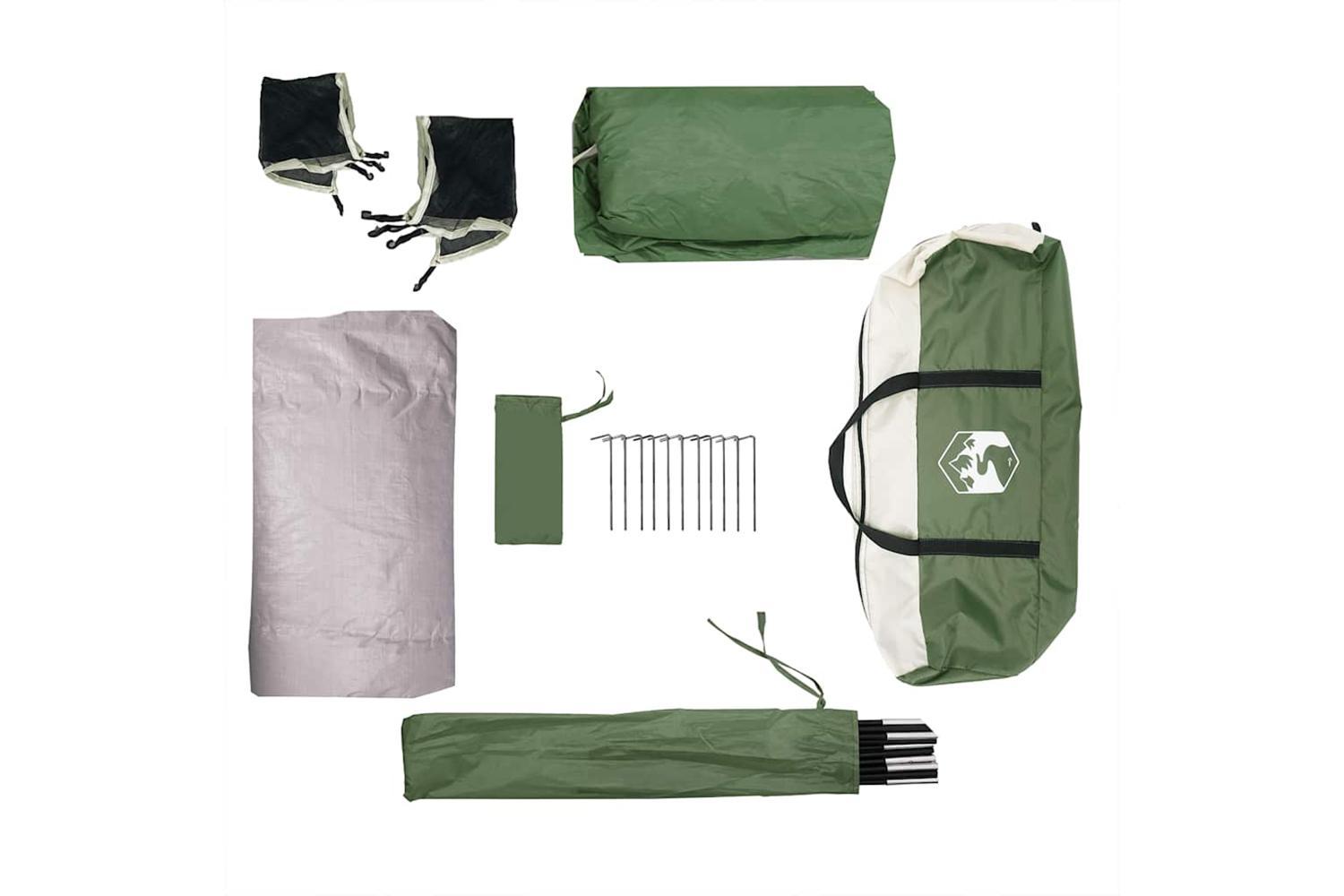 Vidaxl Camping Tent Cabin 4-person Green Waterproof-10