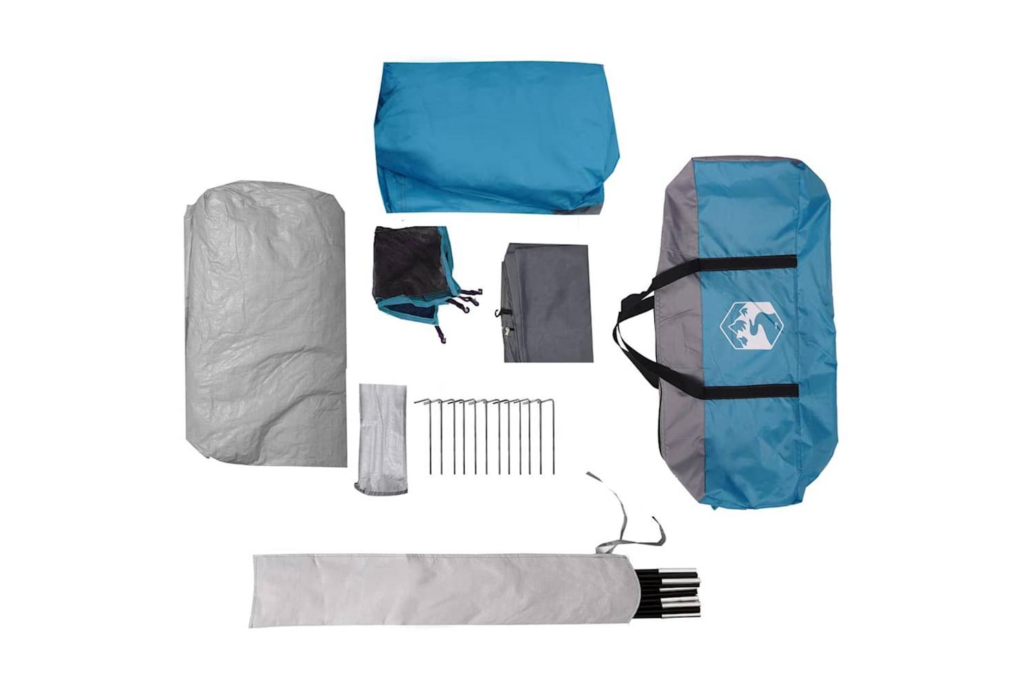 Vidaxl Family Tent Tunnel 8-person Blue Waterproof-10