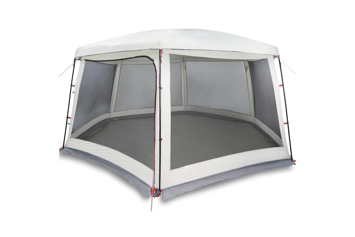 Vidaxl Pool Tent With Removable Fly & Mesh Walls Grey 670x590 Cm-2