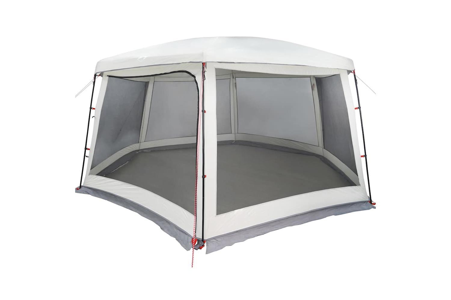 Vidaxl Pool Tent With Removable Fly & Mesh Walls Grey 670x590 Cm-3
