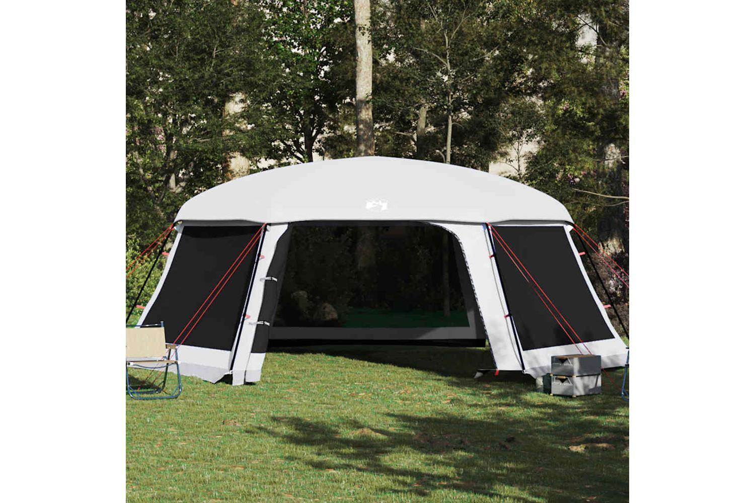 Vidaxl Pool Tent With Removable Fly & Mesh Walls Grey 670x590 Cm-4
