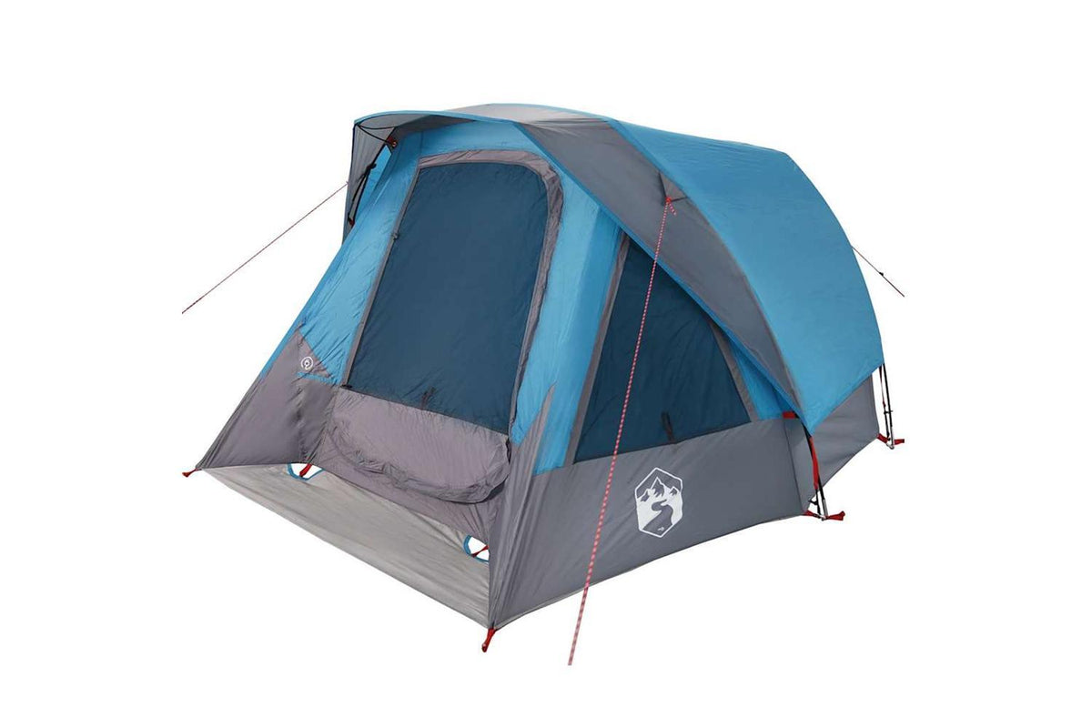 Vidaxl Camping Tent Cabin 4-person Blue Waterproof-4