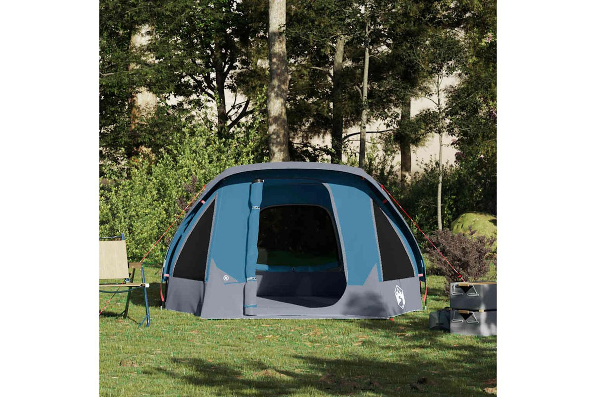 Vidaxl Camping Tent Cabin 4-person Blue Waterproof-5