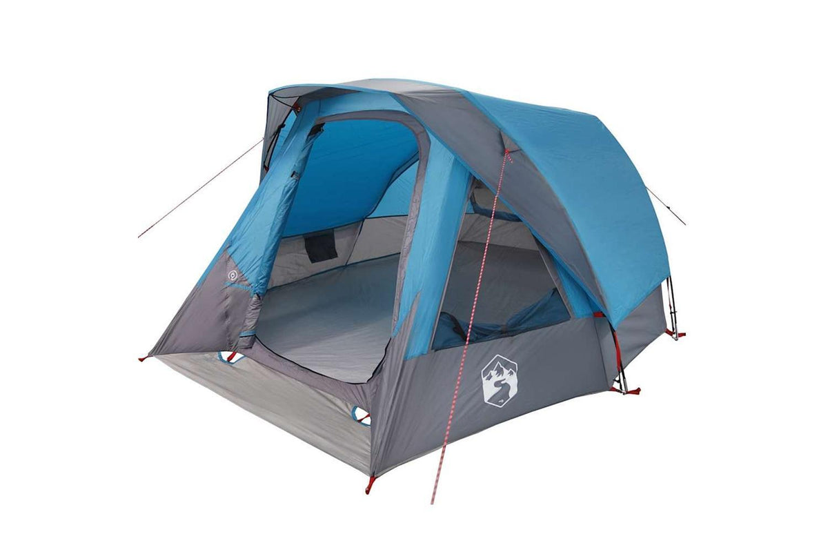Vidaxl Camping Tent Cabin 4-person Blue Waterproof-10