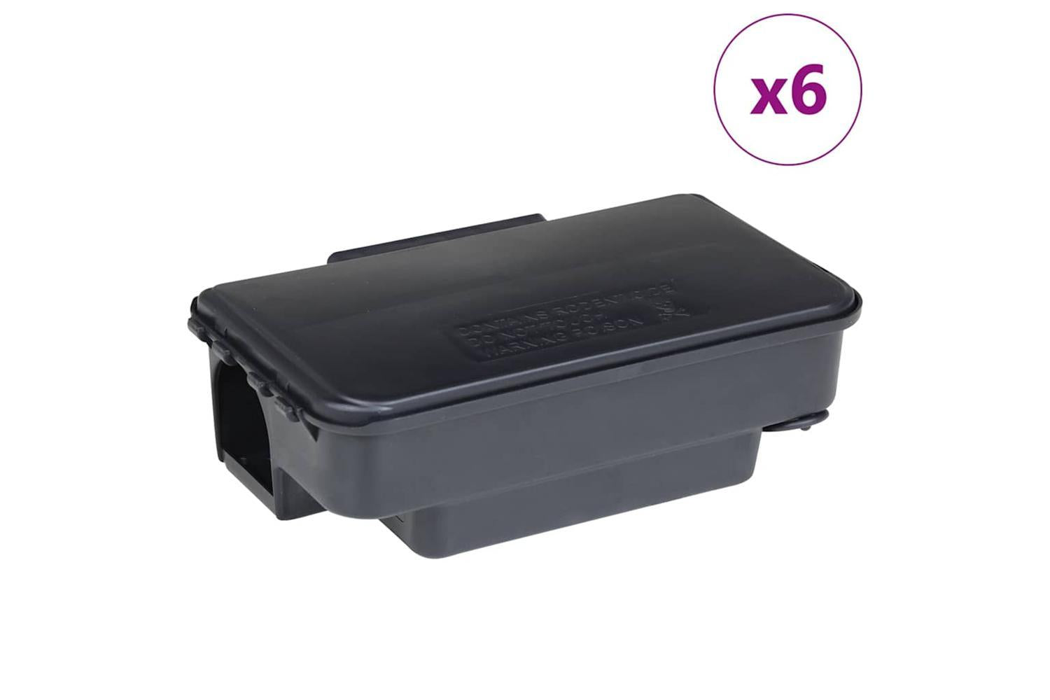 Vidaxl Mouse Traps 6 Pcs Black 22x12.5x7.5 Cm