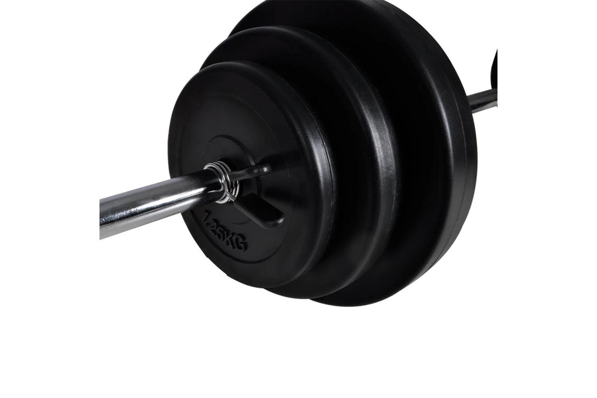 Vidaxl Weight Bench With Weight Rack, Barbell And Dumbbell Set 30.5kg-8