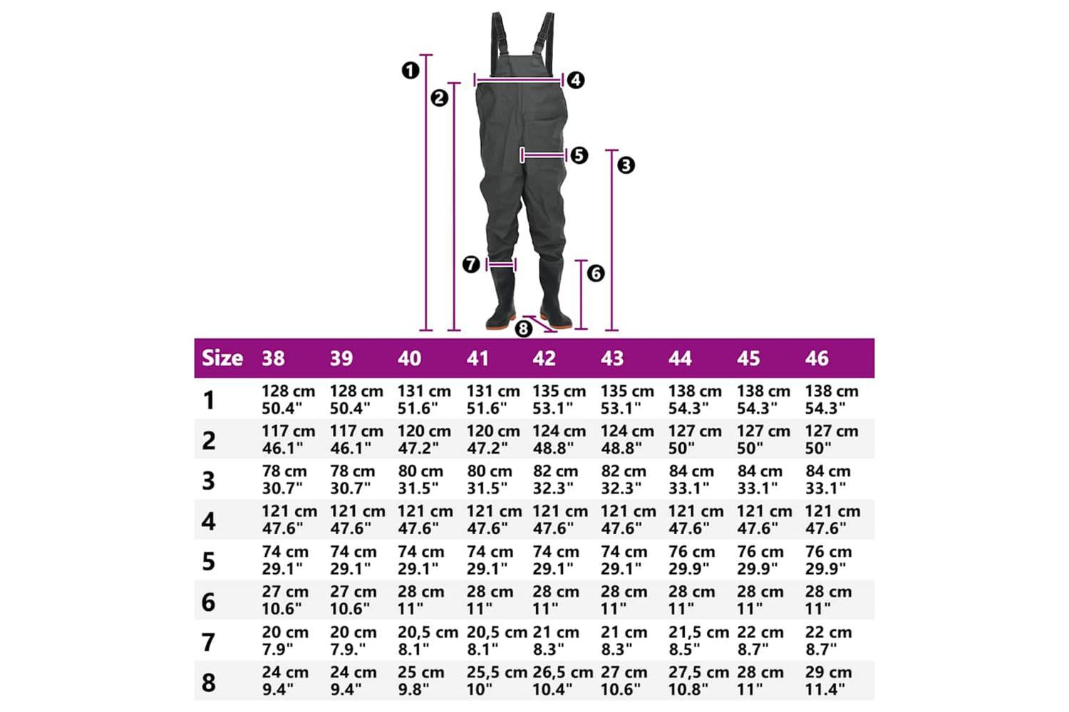 Vidaxl Chest Waders With Boots Dark Green Size 39-8
