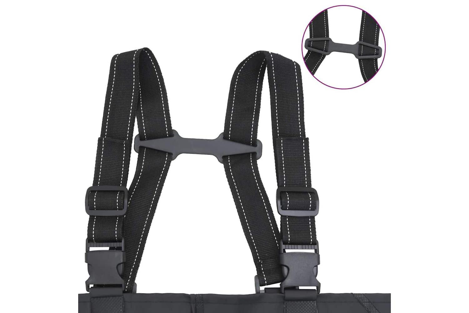 Vidaxl Chest Waders With Boots And Belt Black Size 38-5