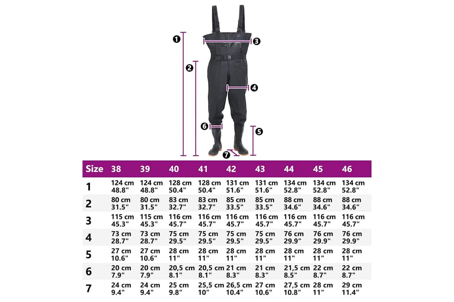 Vidaxl Chest Waders With Boots And Belt Black Size 38-9