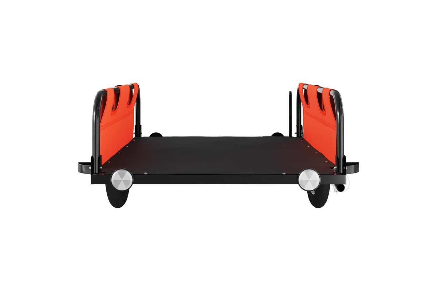 Vidaxl Bike Trailer Orange Oxford Fabric And Iron-5