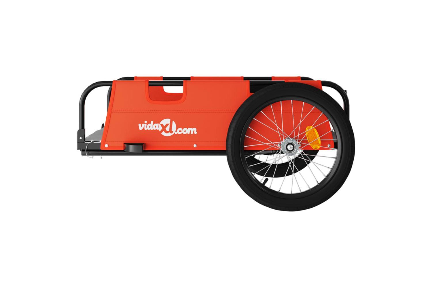 Vidaxl Bike Trailer Orange Oxford Fabric And Iron-6