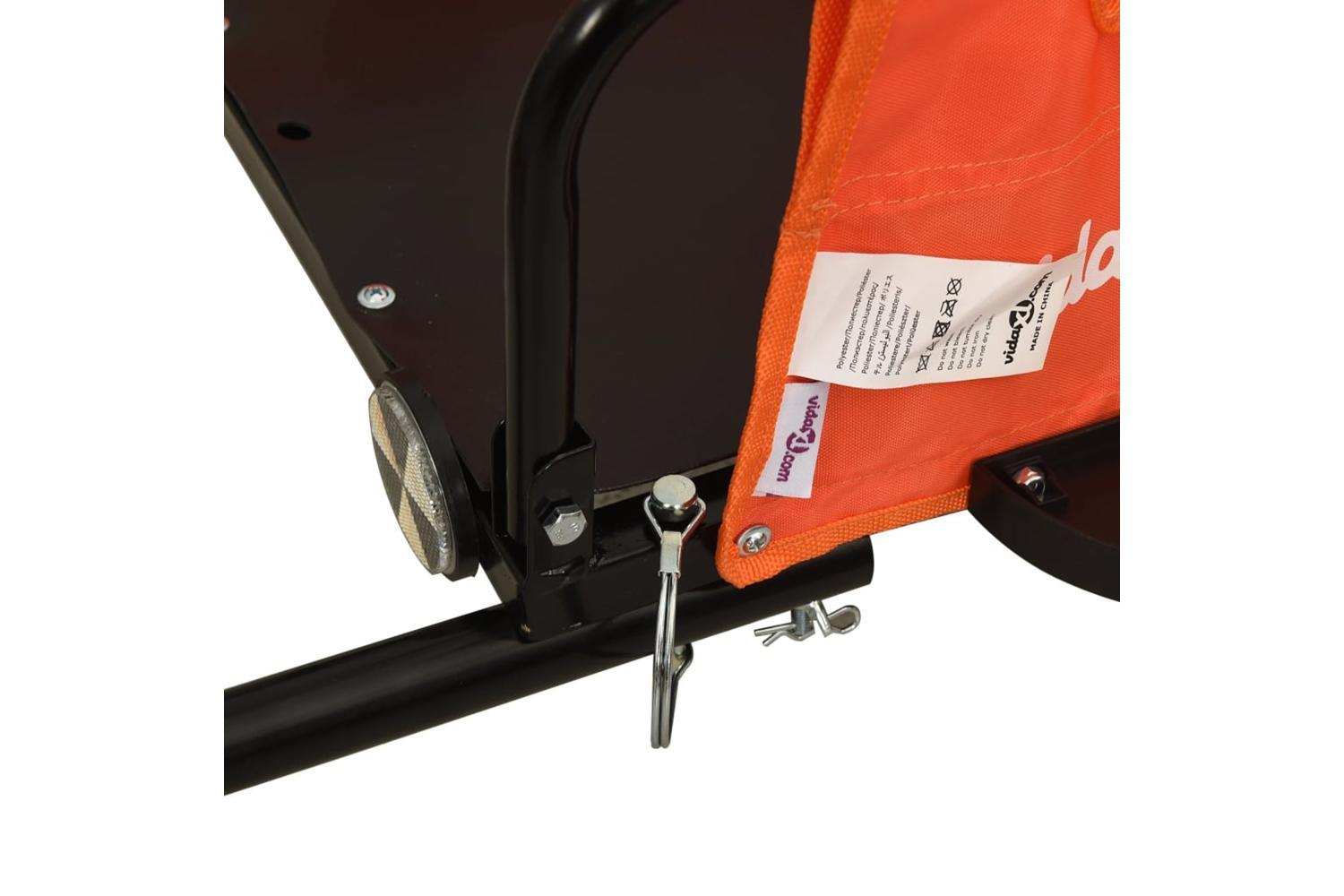 Vidaxl Bike Trailer Orange Oxford Fabric And Iron-9