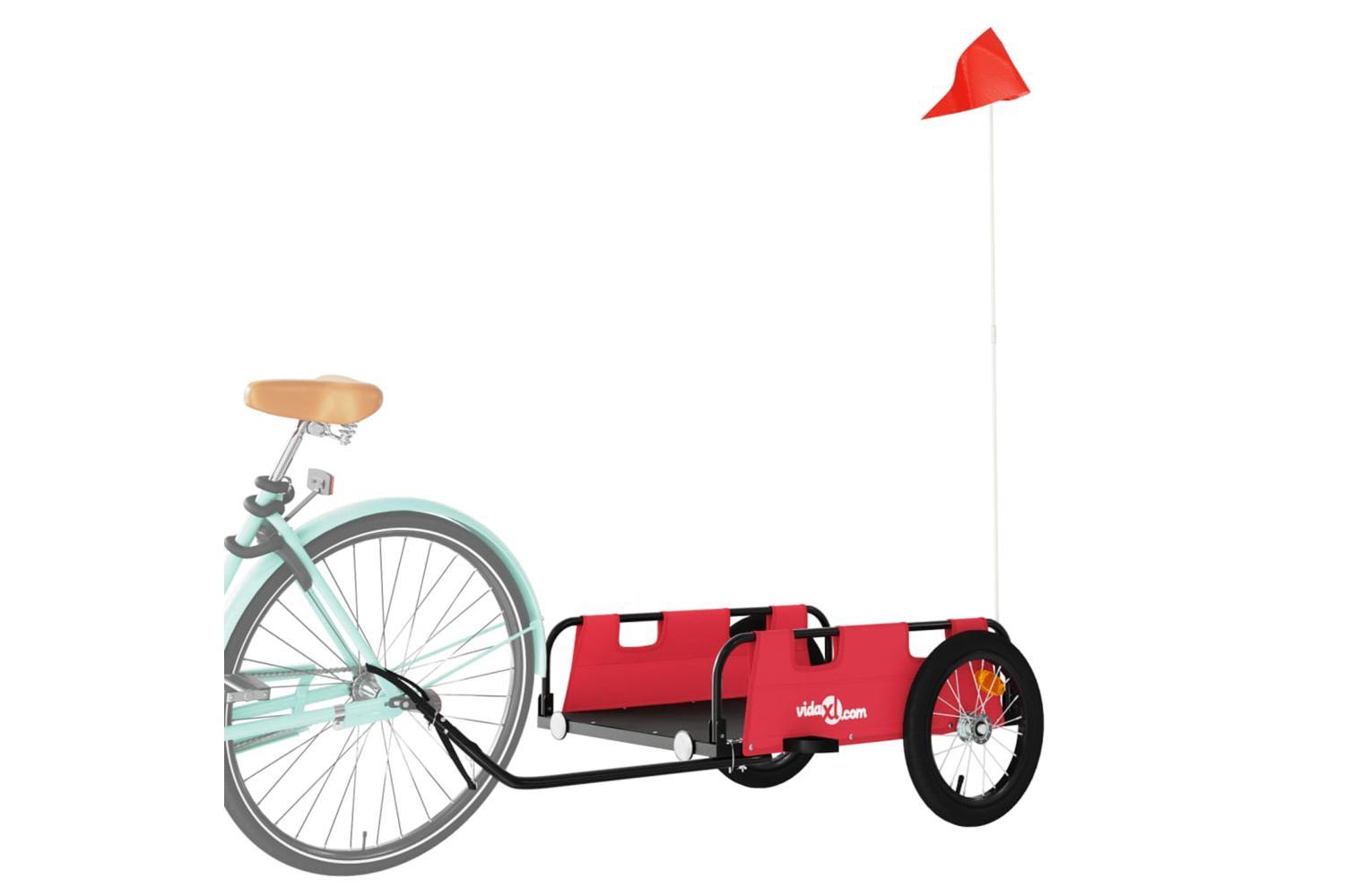 Vidaxl Bike Trailer Red Oxford Fabric And Iron-3