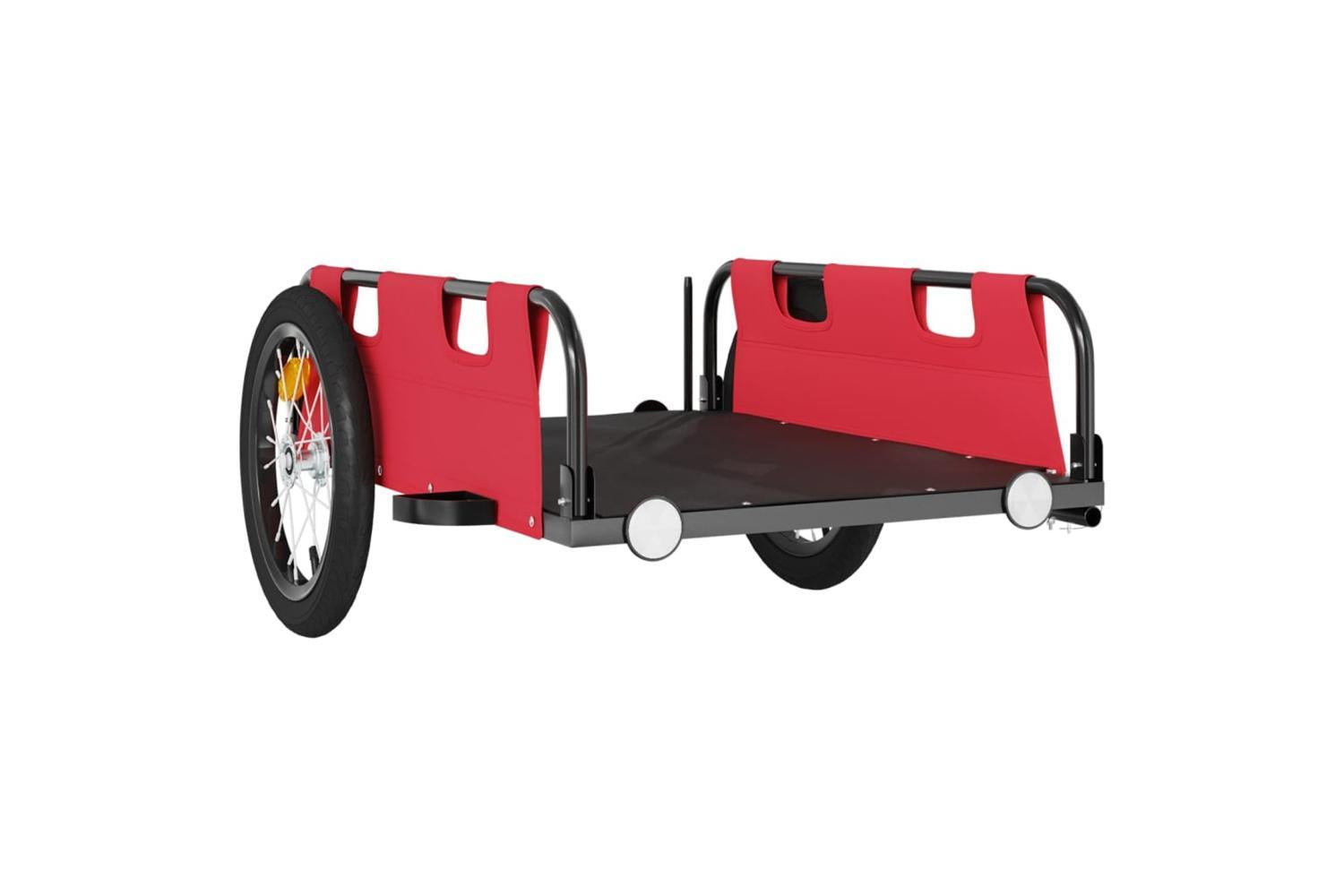 Vidaxl Bike Trailer Red Oxford Fabric And Iron-4