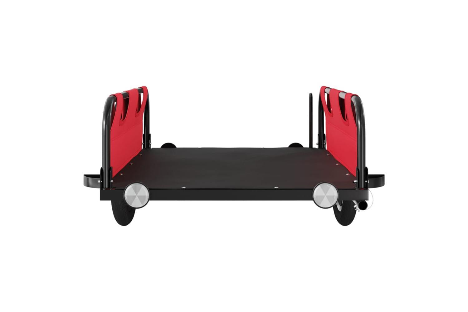 Vidaxl Bike Trailer Red Oxford Fabric And Iron-5