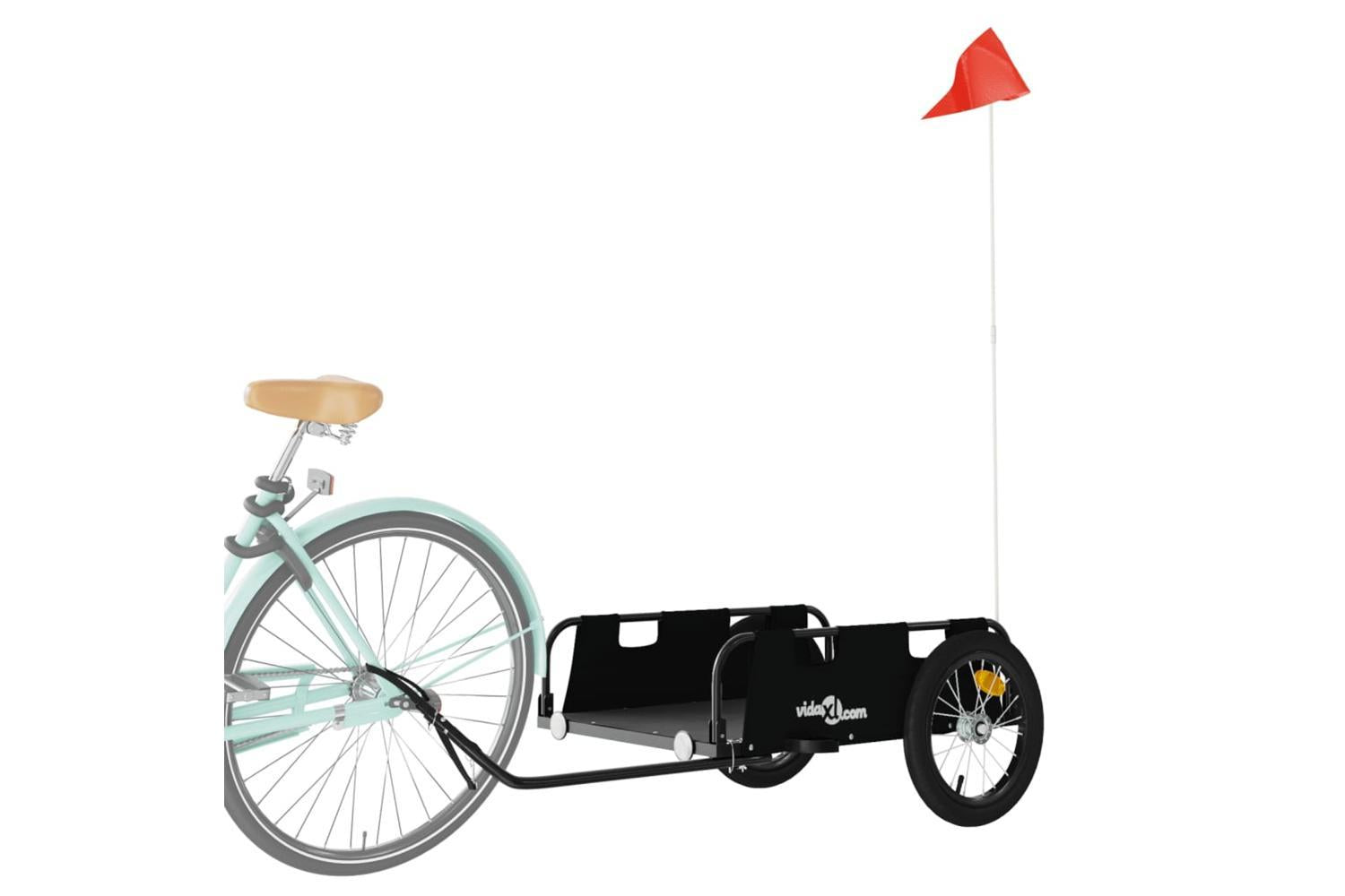 Vidaxl Bike Trailer Black Oxford Fabric And Iron-3