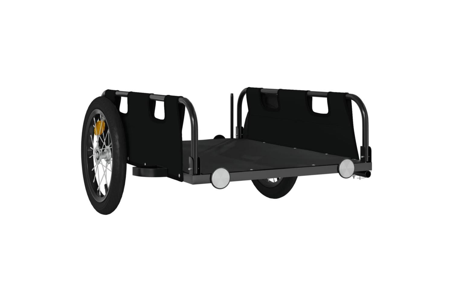 Vidaxl Bike Trailer Black Oxford Fabric And Iron-4