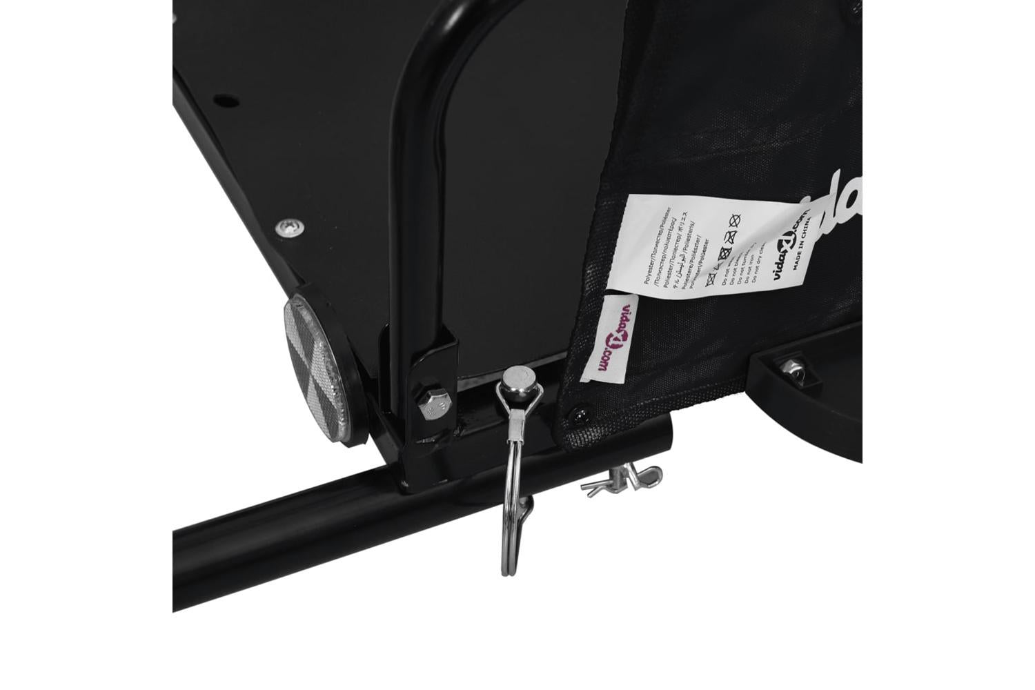 Vidaxl Bike Trailer Black Oxford Fabric And Iron-9