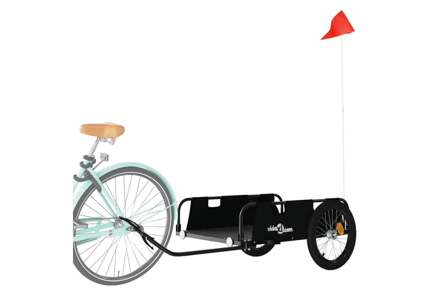 Vidaxl Bike Trailer Black Oxford Fabric And Iron-3