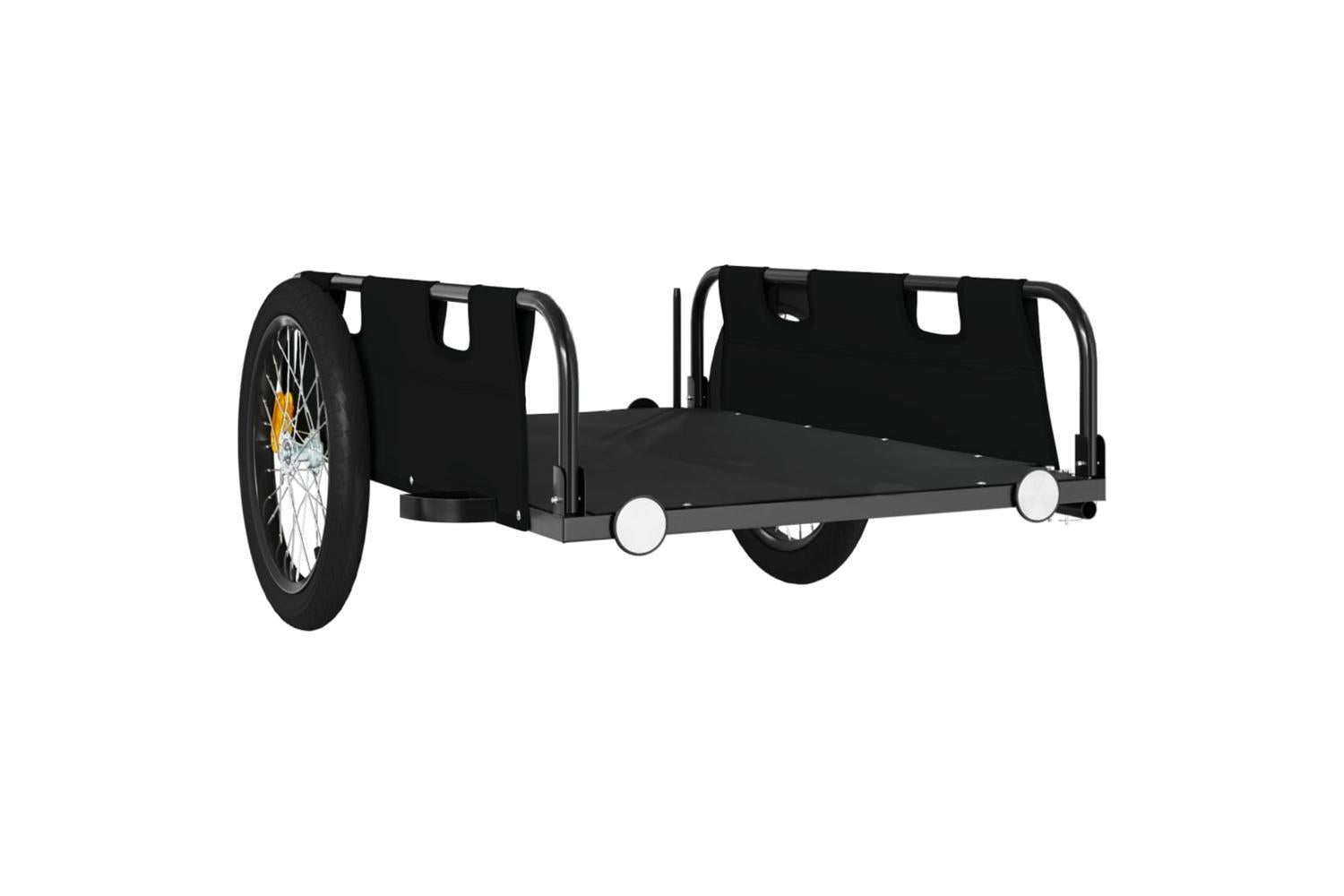 Vidaxl Bike Trailer Black Oxford Fabric And Iron-4