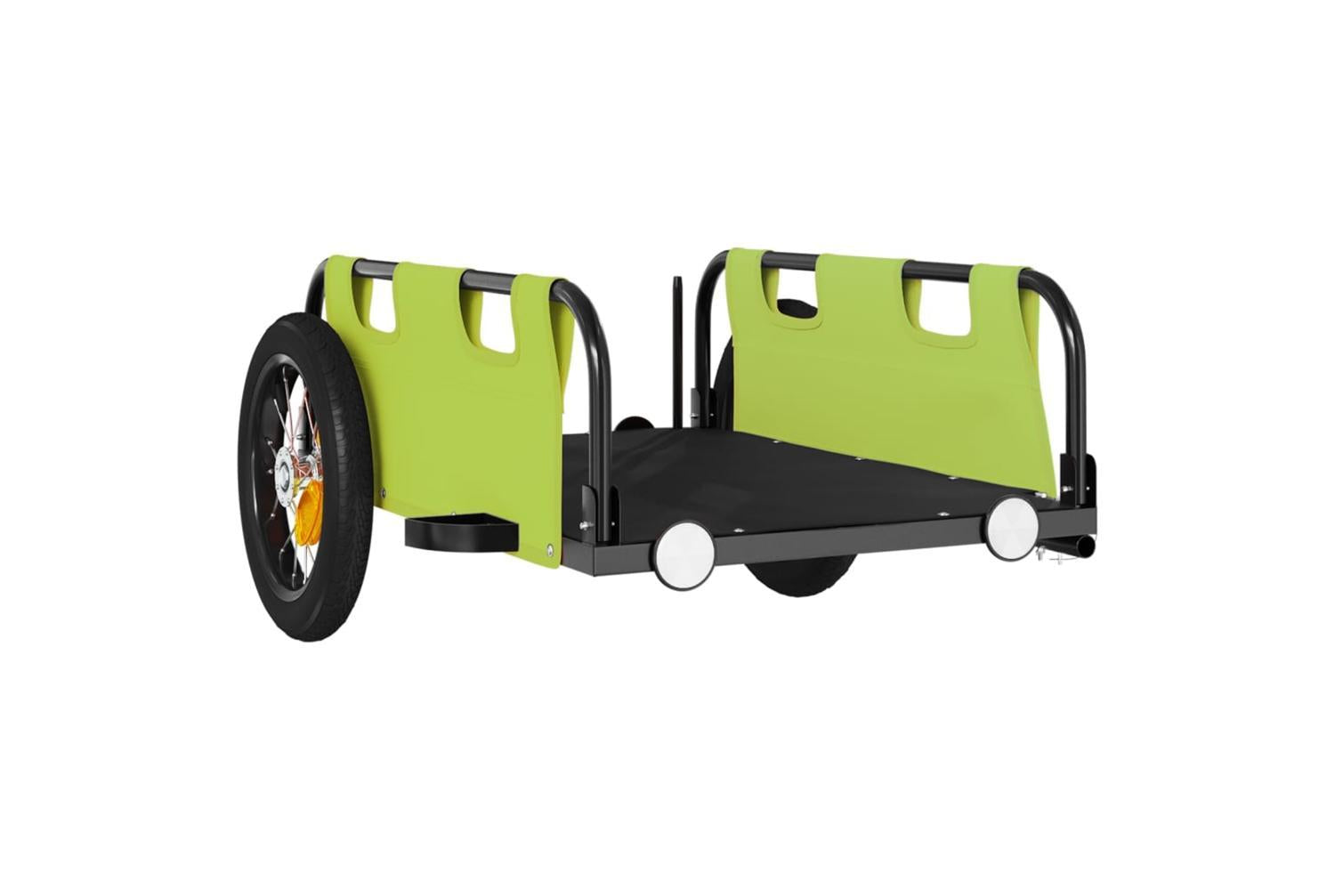 Vidaxl Bike Trailer Green Oxford Fabric And Iron-4