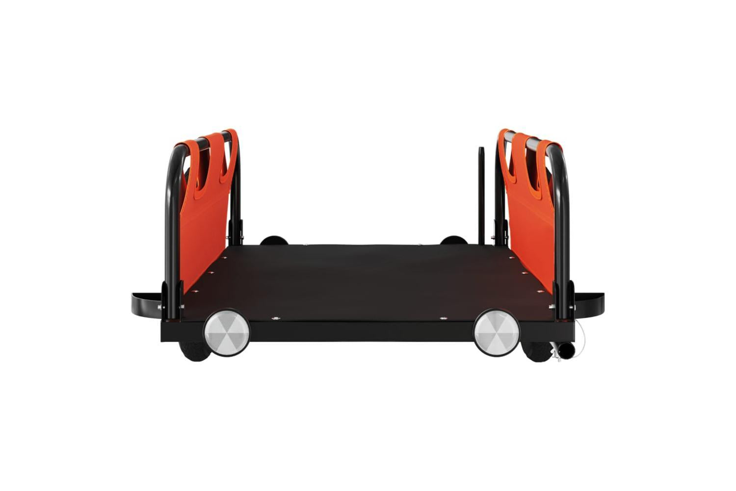 Vidaxl Bike Trailer Orange Oxford Fabric And Iron-5