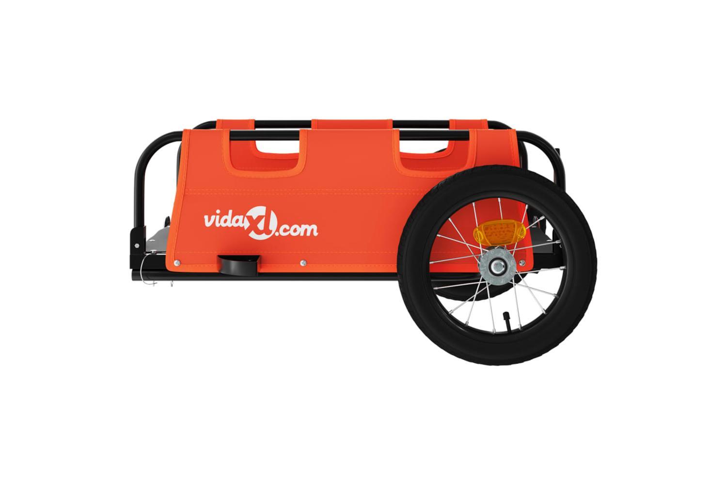 Vidaxl Bike Trailer Orange Oxford Fabric And Iron-6
