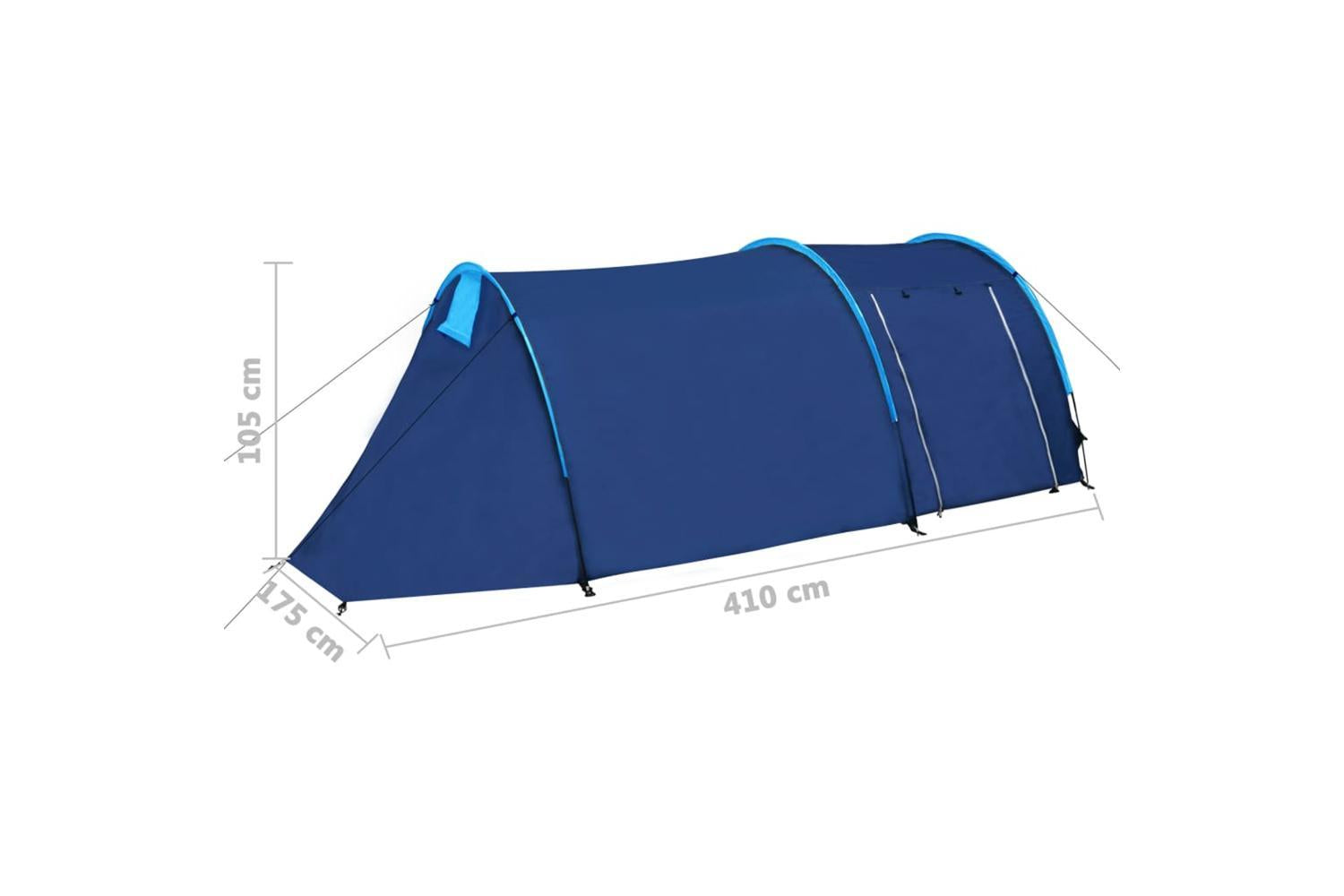 Vidaxl Camping Tent 4 Persons Navy Blue/light Blue-9