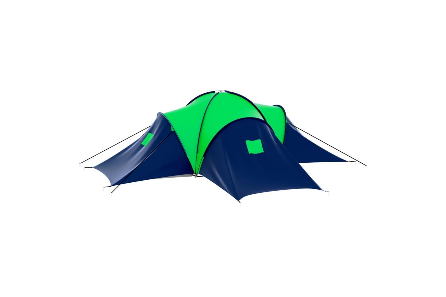 Vidaxl Camping Tent Polyester 9 Persons Blue-green-3