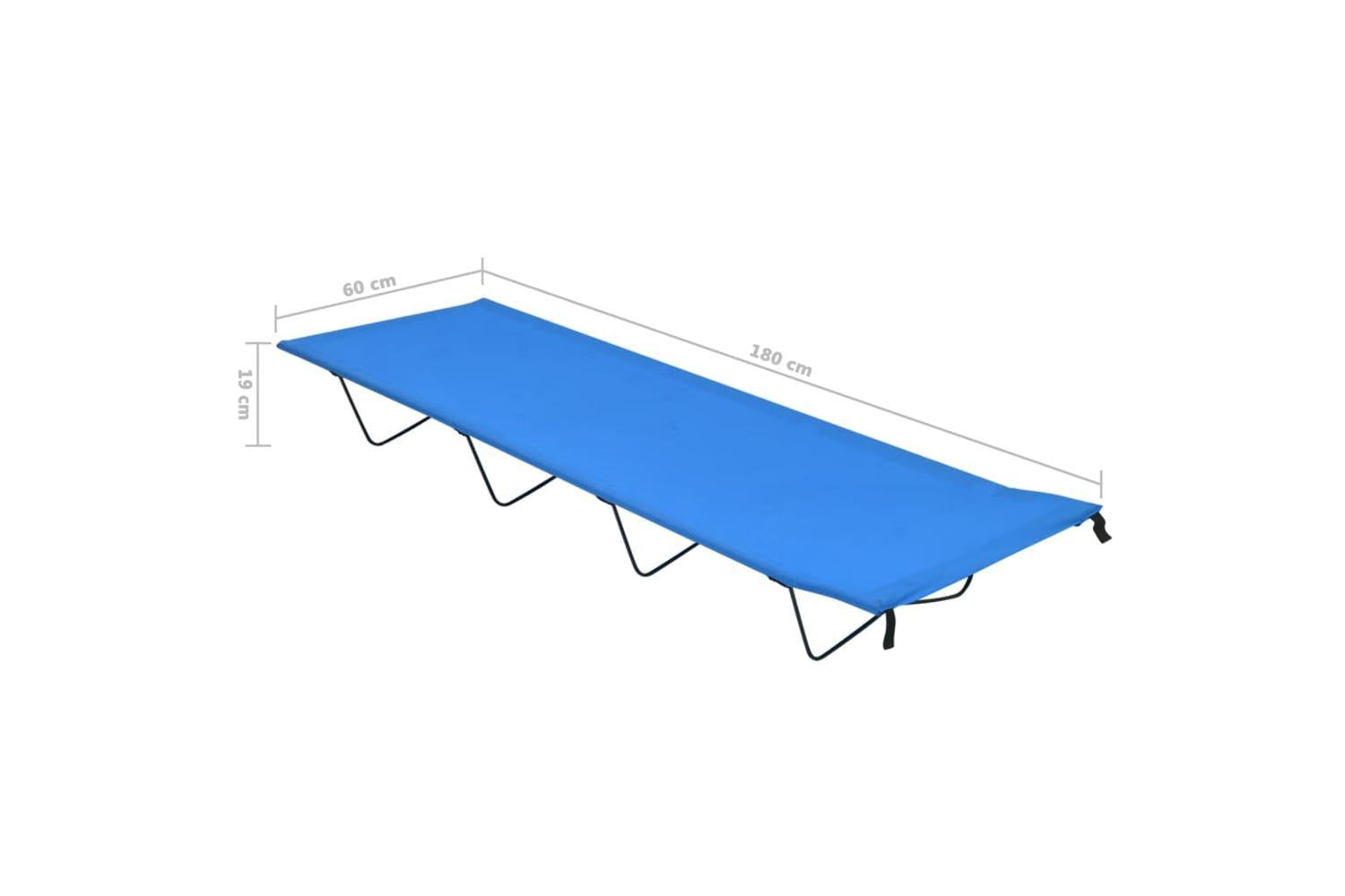 Vidaxl Camping Beds 2 Pcs 180x60x19 Cm Oxford Fabric And Steel Blue-7