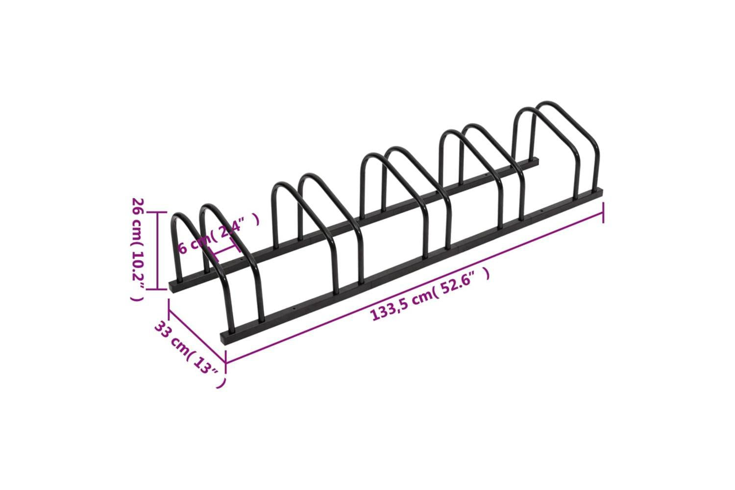 Vidaxl Bike Rack For 5 Bikes Black Steel-6