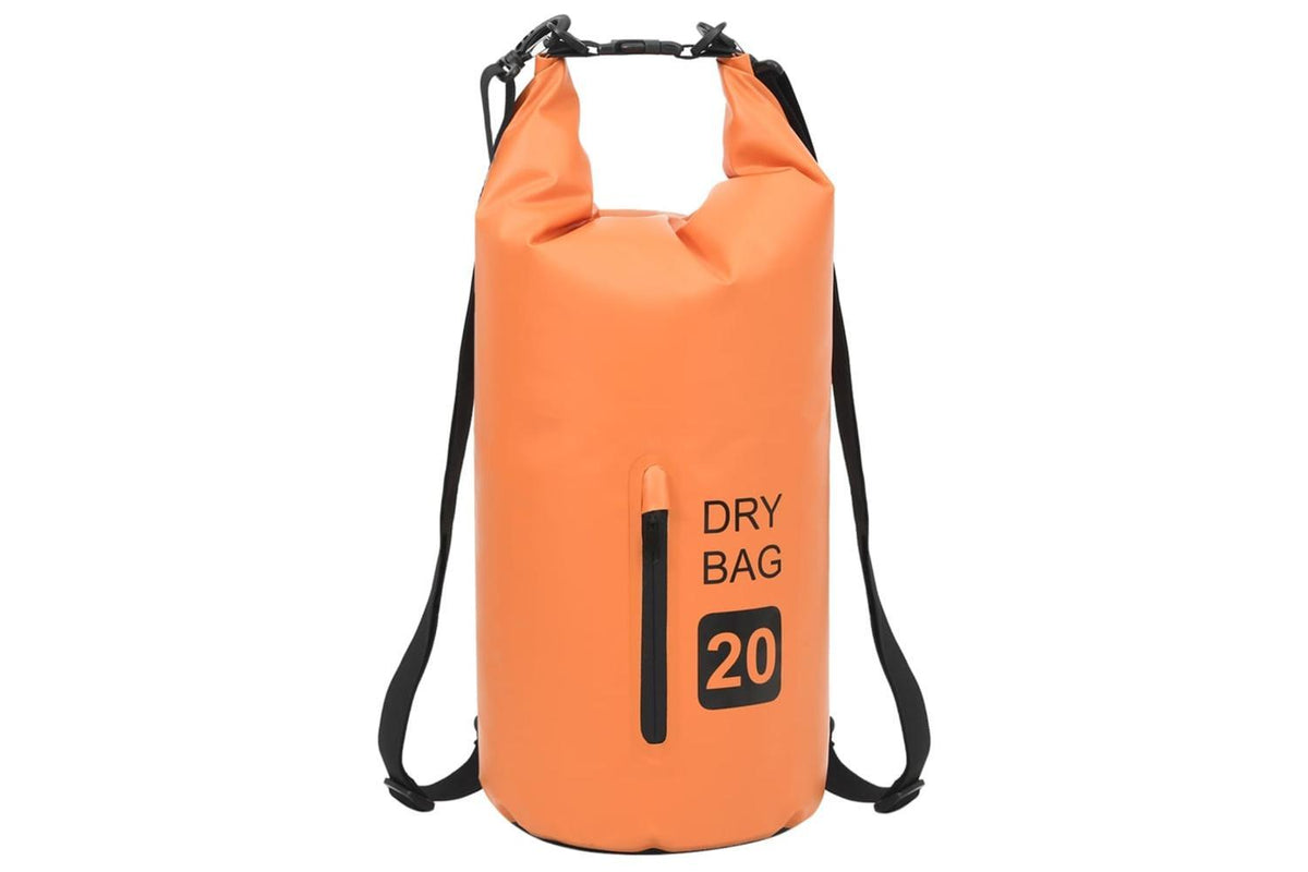 Vidaxl Dry Bag With Zipper Orange 20 L Pvc-2