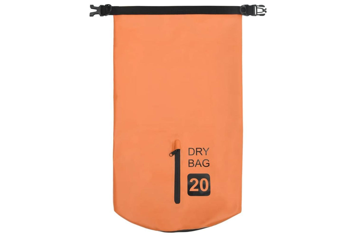 Vidaxl Dry Bag With Zipper Orange 20 L Pvc-3
