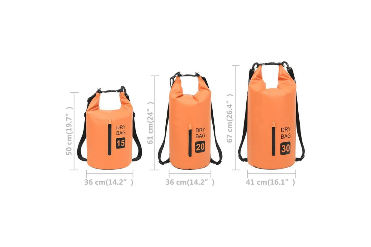 Vidaxl Dry Bag With Zipper Orange 20 L Pvc-10