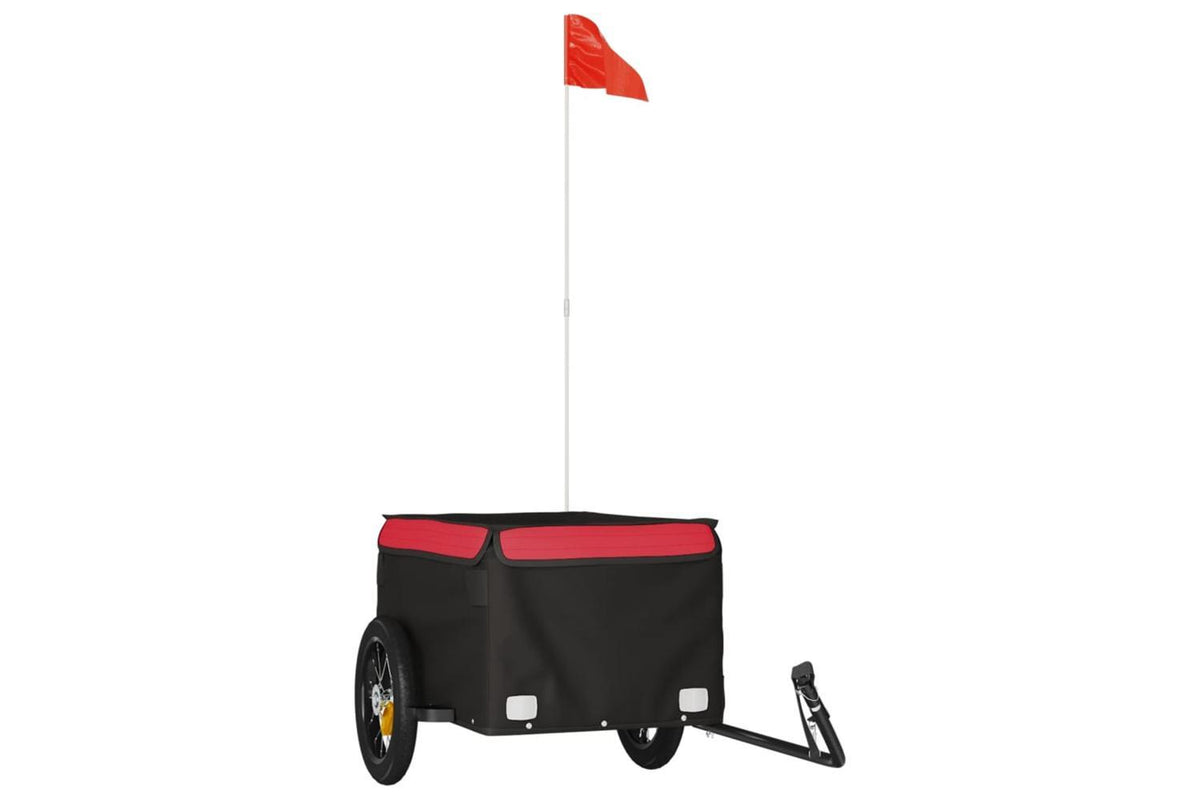 Vidaxl Bike Trailer Black And Red 30 Kg Iron-2