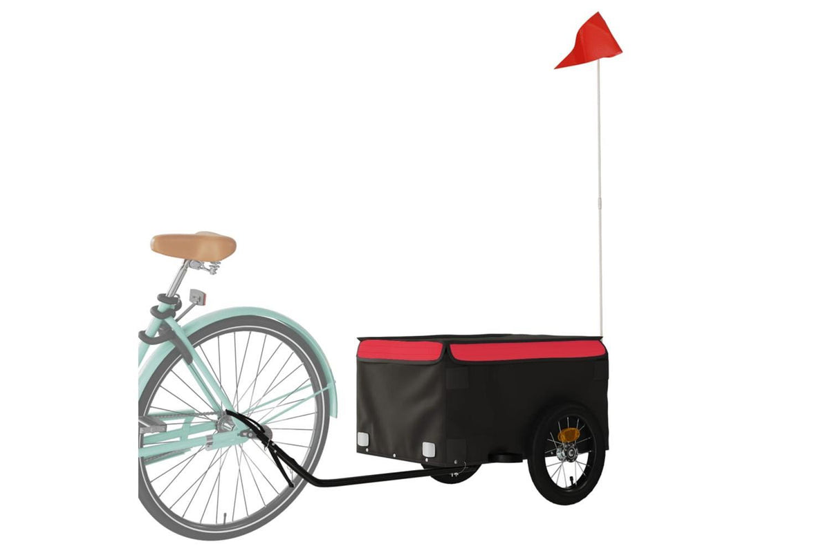 Vidaxl Bike Trailer Black And Red 30 Kg Iron-3
