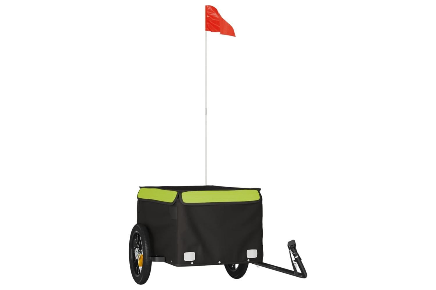 Vidaxl Bike Trailer Black And Green 30 Kg Iron-2