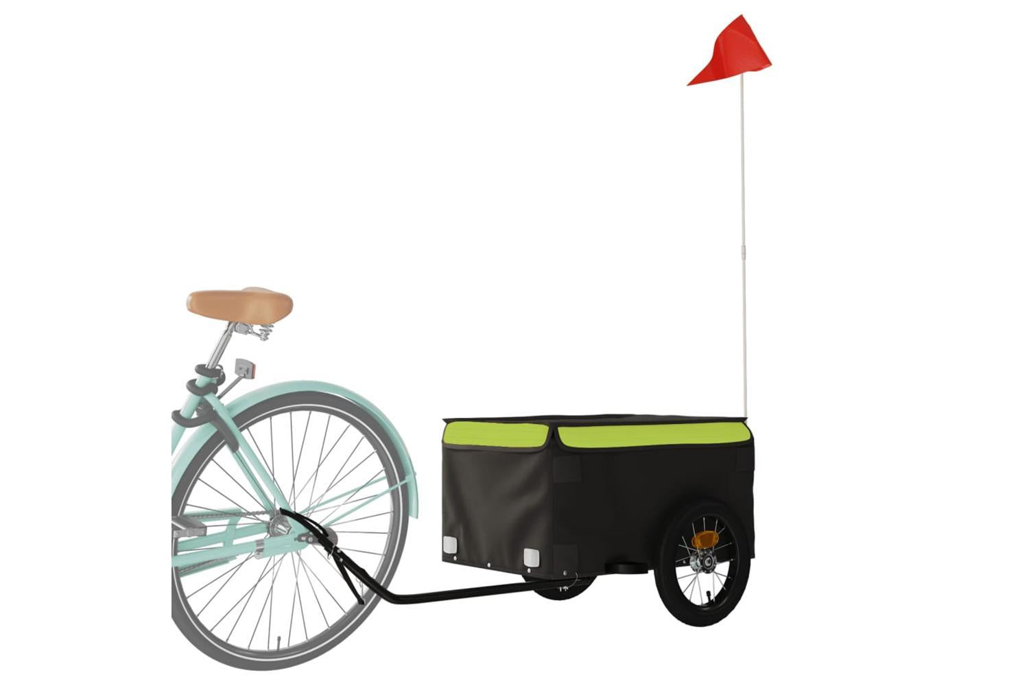 Vidaxl Bike Trailer Black And Green 30 Kg Iron-3