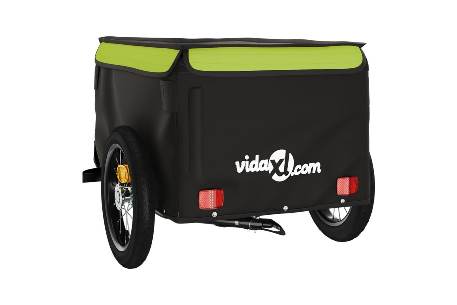Vidaxl Bike Trailer Black And Green 30 Kg Iron-8