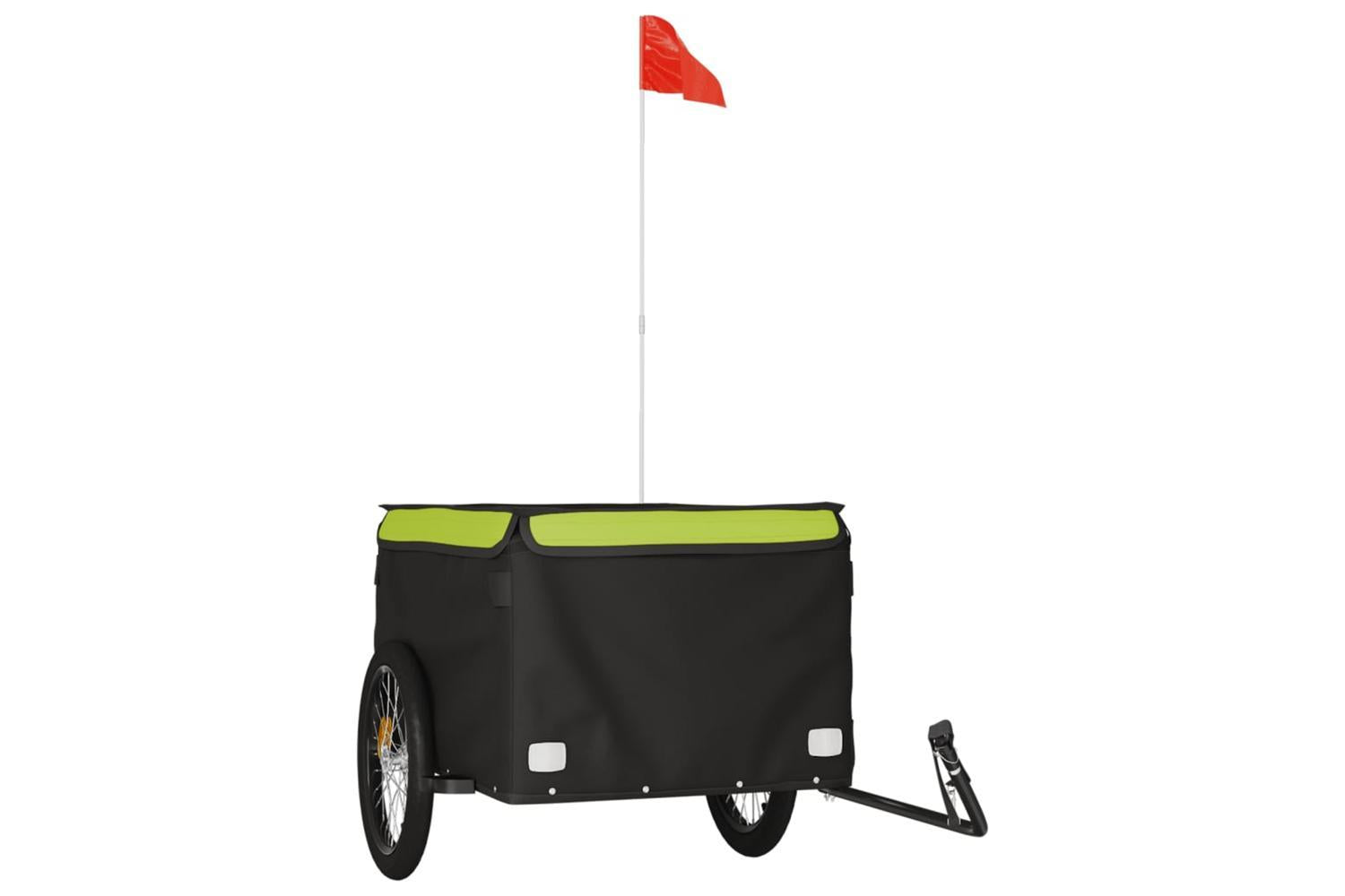 Vidaxl Bike Trailer Black And Green 45 Kg Iron-2