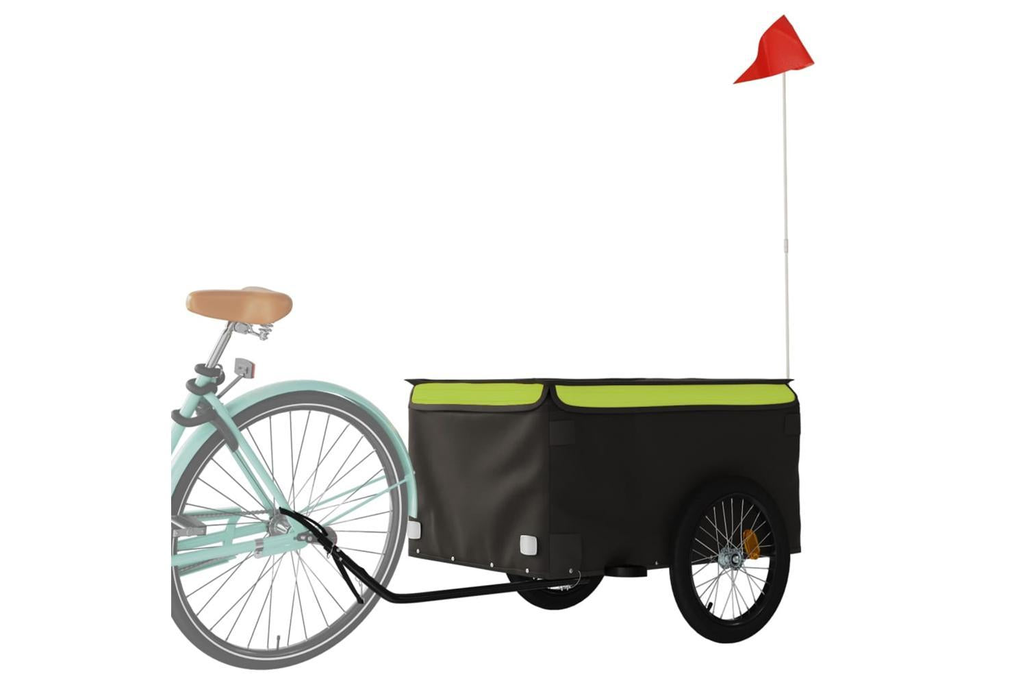 Vidaxl Bike Trailer Black And Green 45 Kg Iron-3