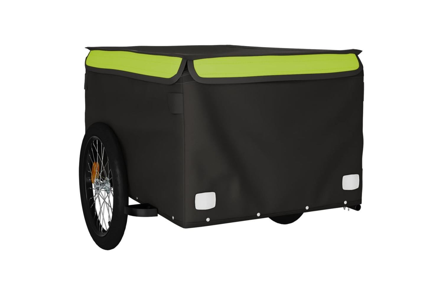 Vidaxl Bike Trailer Black And Green 45 Kg Iron-4